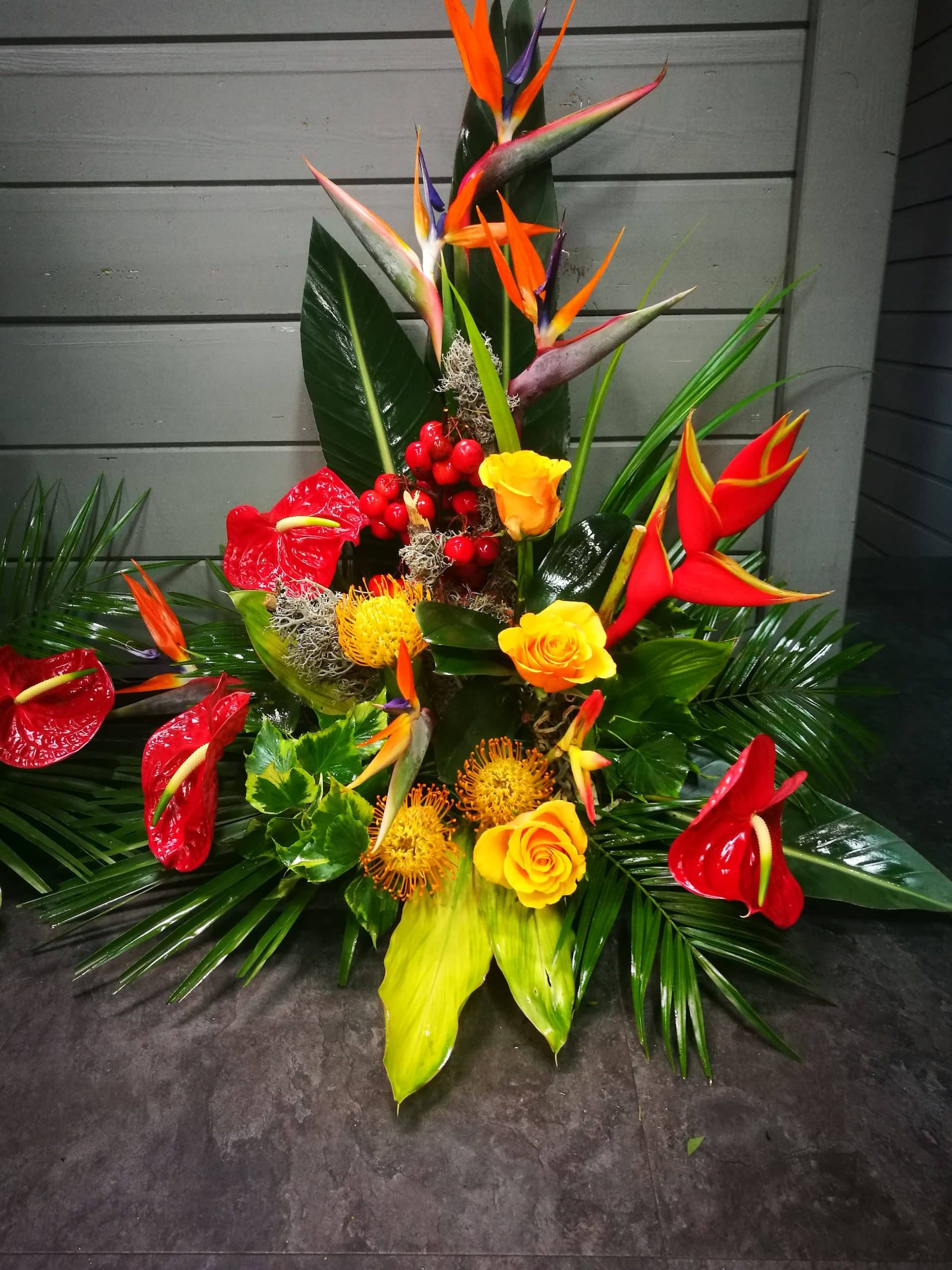 Fleur tropicale : notre composition Composition florale Sainte Anne -  Chaumont, Les Fleurs - Artisan fleuriste